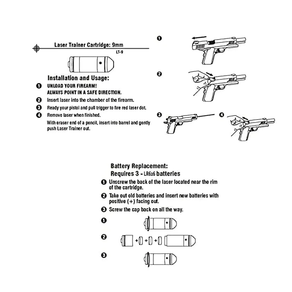 Laser Alivia percutor Dry Fire Training Tactical Laser G-Sight, 9mm, 045ACP, 38 super.