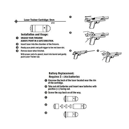 Laser Alivia percutor Dry Fire Training Tactical Laser G-Sight, 9mm, 045ACP, 38 super.